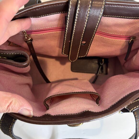 Dooney & Bourke -Giraffe Print African Safari Canvas/Leather Small Tote Handbag - Picture 10 of 14